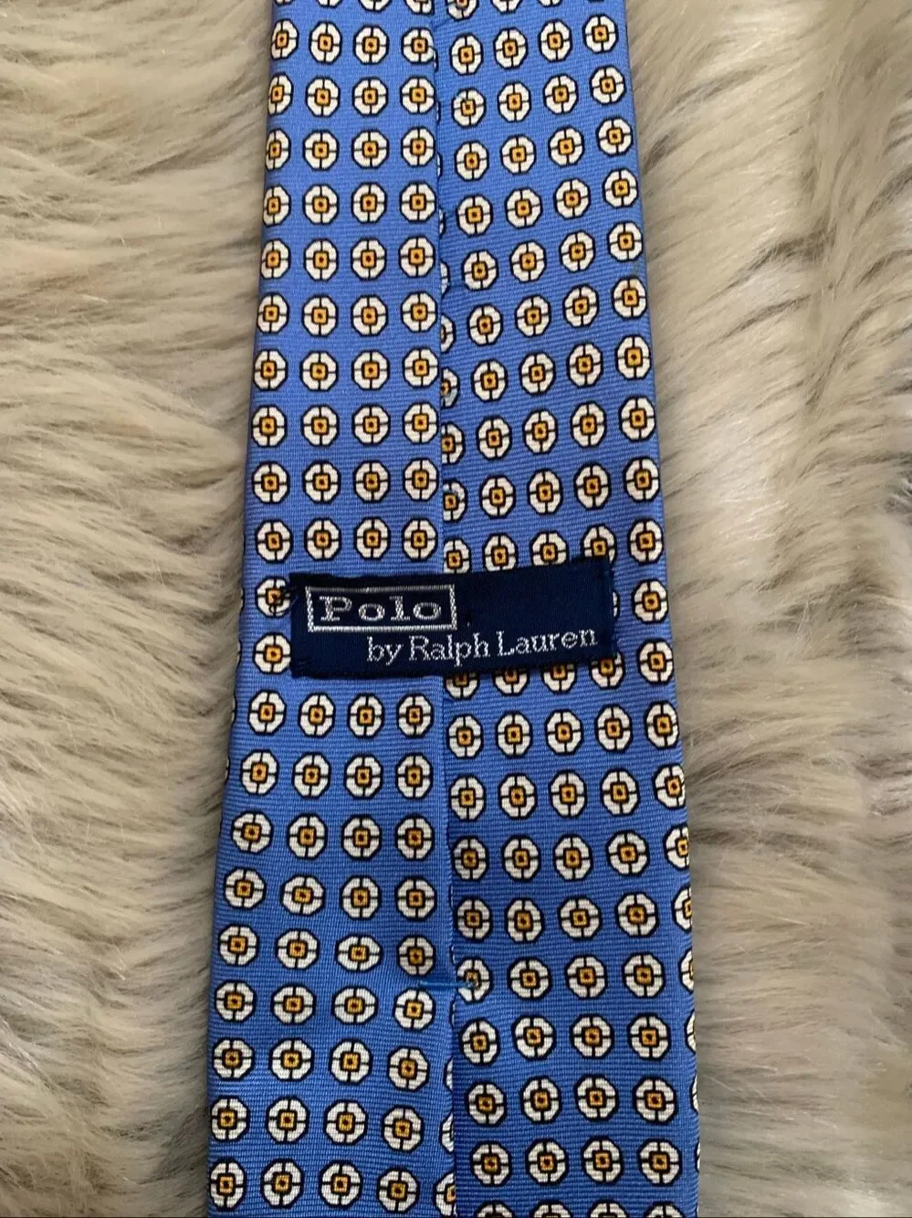POLO by Ralph Lauren Blue and Yellow Silk Tie